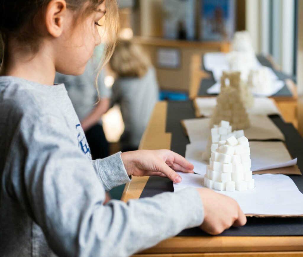 girl student at desk