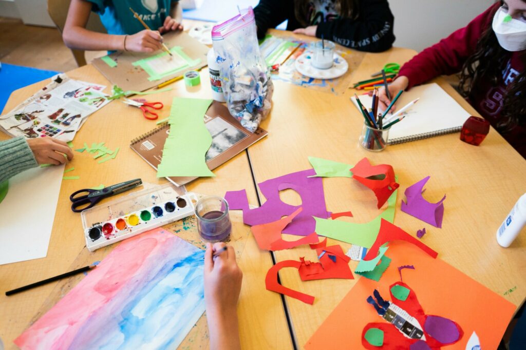 crafts on desk